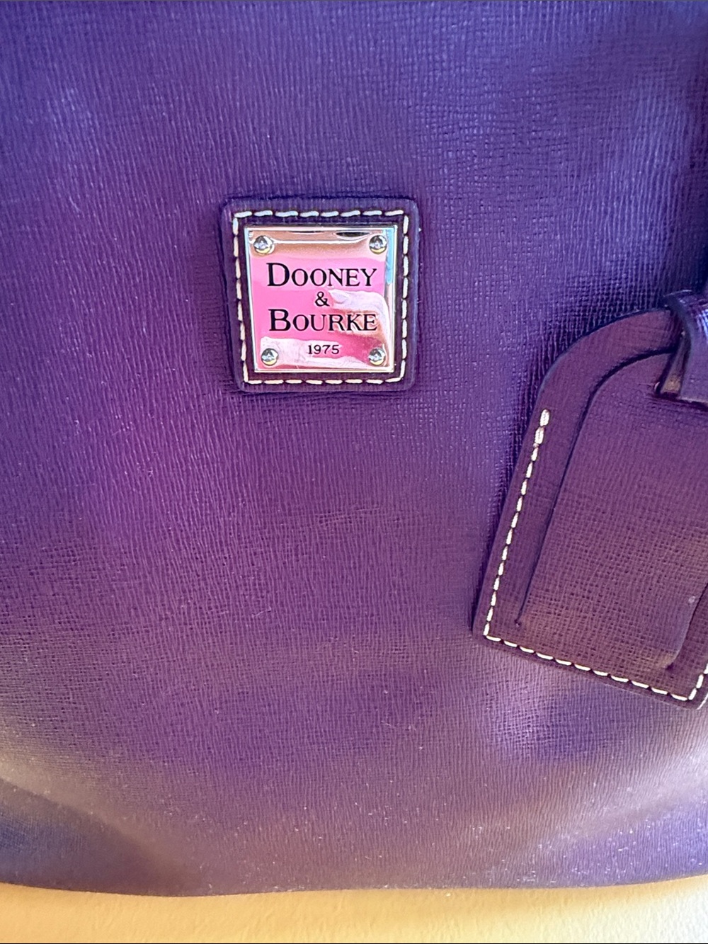 Dooney & Bourke Plum Leather Tote in Deep Purple Burgundy in color - Picture 2 of 5